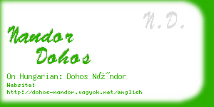 nandor dohos business card